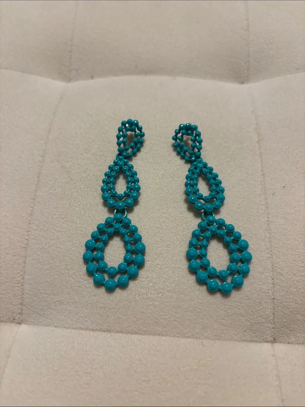 Turquoise Teardrop Beaded Dangle Earrings - Women Jewelry